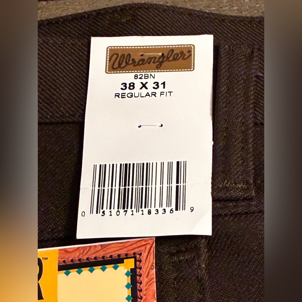 🤎 Wrangler Wrancher Dress Boot Jeans Pants Brown Stretch Western (38x31) 🤎 NEW - Picture 4 of 5